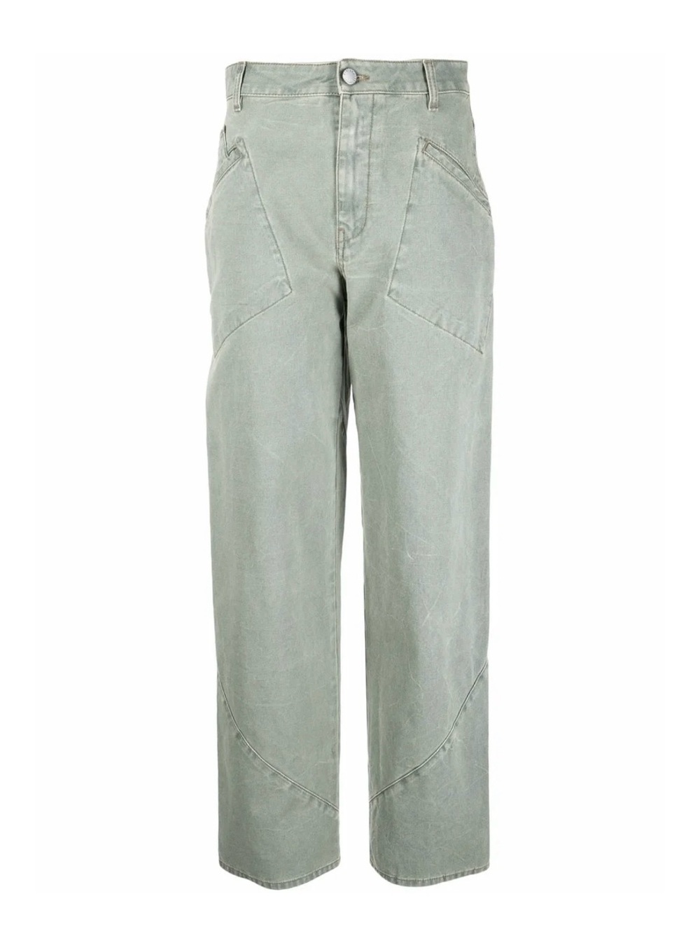 NWOT! Alberta Ferretti Made in Italy Wide Leg Khaki Jeans Size 4 Barrel Leg